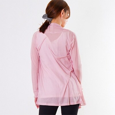 レディース コットン100%　シフォン　ロングカーディガン(Lサイズ)