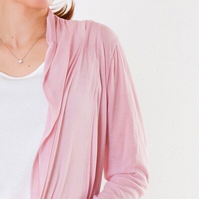 レディース コットン100%　シフォン　ロングカーディガン(Lサイズ)