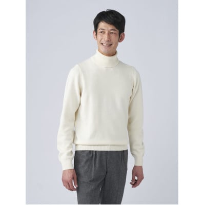 日本製　カシミヤ100%　タートルネック　白　Mサイズ