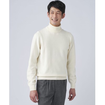 日本製　カシミヤ100%　タートルネック　白　2Lサイズ