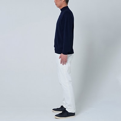 日本製　カシミヤ100%　ハイネック　ネイビー　Lサイズ