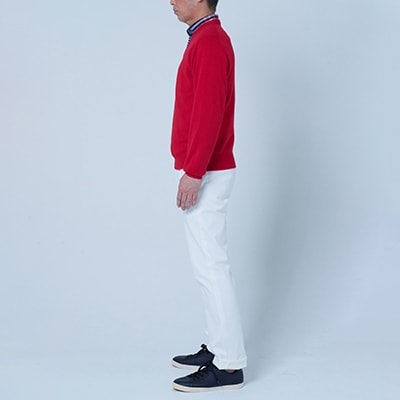 日本製　カシミヤ100%　Vセーター　赤　Mサイズ