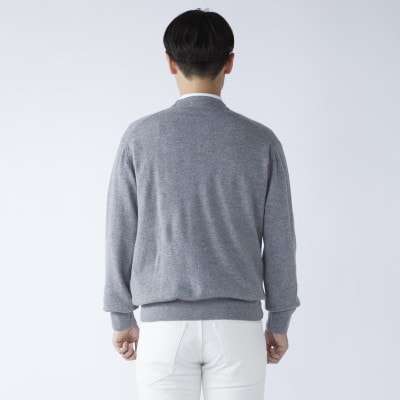 日本製　カシミヤ100%　カーディガン　ライトグレー　Lサイズ