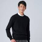 日本製　カシミヤ100%　クルーネック　ブラック　Lサイズ