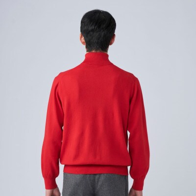 日本製　カシミヤ100%　タートルネック　赤　2Lサイズ