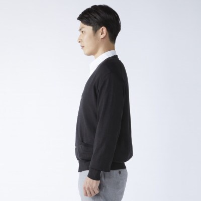 日本製　カシミヤ100%　カーディガン　黒　2Lサイズ