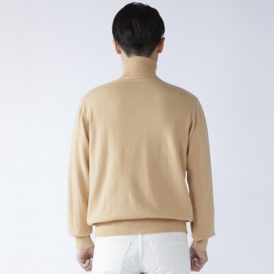 日本製　カシミヤ100%　タートルネック　ベージュ　2Lサイズ