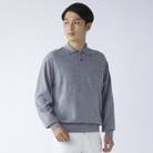 日本製　カシミヤ100%　ポロセーター　ライトグレー　Sサイズ