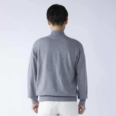 日本製　カシミヤ100%　ハイネック　ライトグレー　2Lサイズ