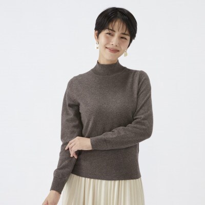 日本製　カシミヤ100%　レディース　ハイネックセーター　モカブラウン　Sサイズ