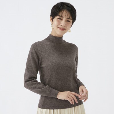 日本製　カシミヤ100%　レディース　ハイネックセーター　モカブラウン　Sサイズ