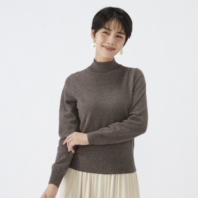 日本製　カシミヤ100%　レディース　ハイネックセーター　モカブラウン　Mサイズ