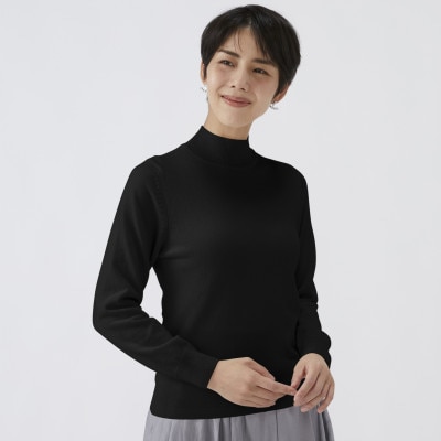 日本製　カシミヤ100%　レディース　ハイネック　ブラック　Mサイズ