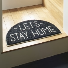 STAYHOME　玄関マット　半円　ブラック | ふるさと納税のお礼品