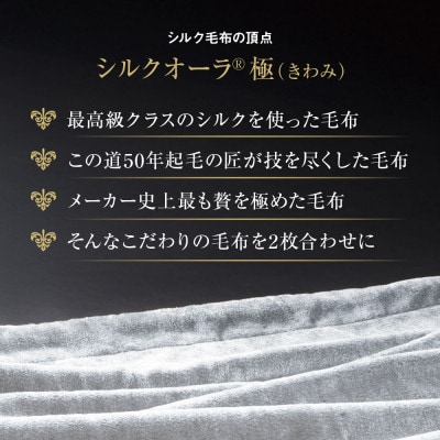 シルクオーラ 極 2枚合わせ掛け毛布 S(シングル) ネイビー