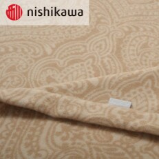 西川のカシミヤ混ウール毛布(毛羽部分)　シングル　ベージュ　QL0652　FQ00303051/BE