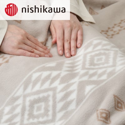 西川のシルク混ブランケット(毛羽部分)　ベージュ　140×200cm　FQ03144008/300