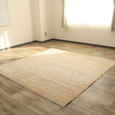 RUGカーペット【ホルン】　約190cm×190cm　ベージュ