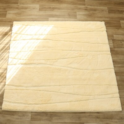 RUGカーペット【ロッテル】　約185cm×185cm　アイボリー