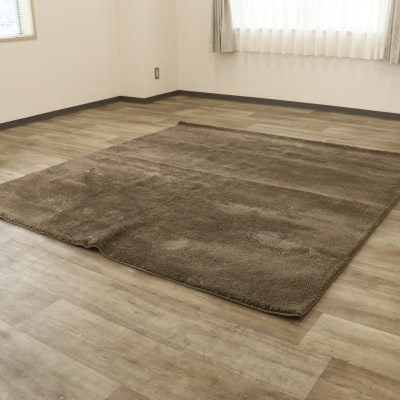 ムートン調ナイロンラグ【NY-7000】140×200　ブラウン