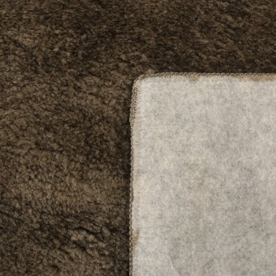 ムートン調ナイロンラグ【NY-7000】200×200　ブラウン
