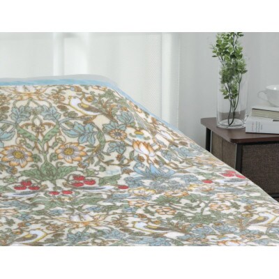 コットン100%(毛羽部分)　綿毛布　140×200cm　SB柄　ブルー　1枚　2831147070