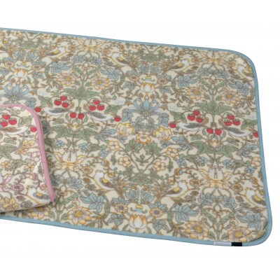 コットン100%(毛羽部分)　綿毛布　100×140cm　SB柄　ブルー　1枚　2831144070
