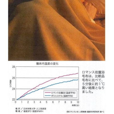 『ロマンス岩盤浴』　マイヤー毛布　ベージュ　ダブル　33037304