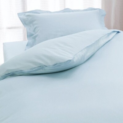 こだわり40サテン綿100% ダブル　ふとんカバー掛・敷・枕3点セット　8504　ブルー