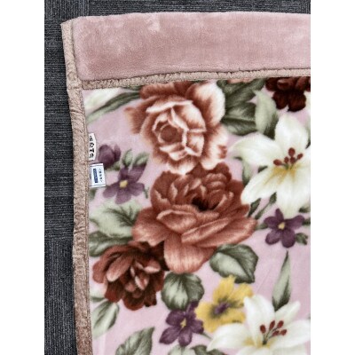 プレミアム温泉毛布KW21401ファニーIIファー合わせ毛布 シングルサイズ　ピンク