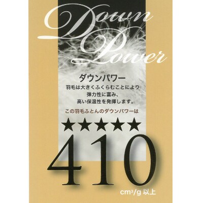 ダウンパワー410以上を誇る。超長綿を使用。SM921220ポーランドマザーグースダウン掛け布団