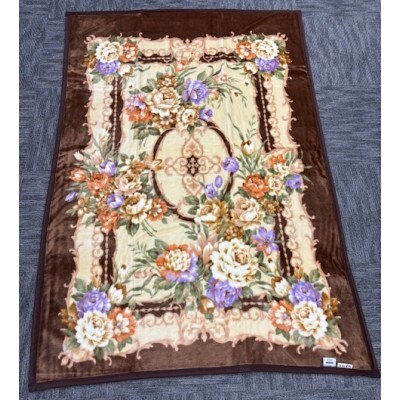 遠赤外線効果で体の芯から暖かいKW11719エリザベートニューマイヤー毛布 シングルサイズ　ブラウン