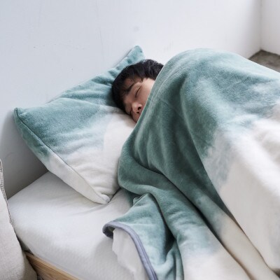 天然由来の抗菌加工 コットン ふわふわ ピローケース 綿毛布 【LOOM&SPOOL】カーキ