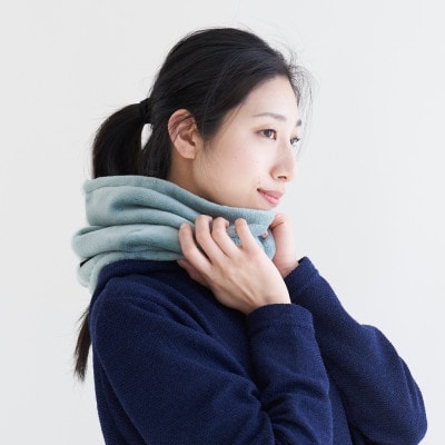 天然由来の抗菌加工 コットン ふわふわ ネックウォーマー 綿毛布 【LOOM&SPOOL】カーキ