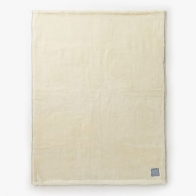 リアルエコファー メリノウールニューマイヤー毛布 シングル【LOOM&SPOOL】アイボリー