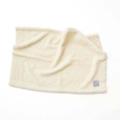 リアルエコファー メリノウールニューマイヤー毛布 ハーフ【LOOM&SPOOL】アイボリー