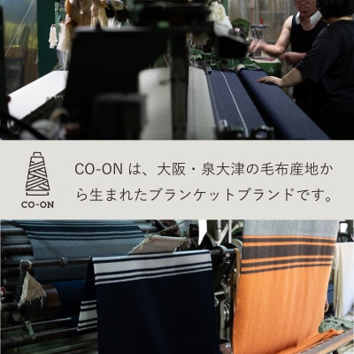 【CO-ON】ボーダーゲート ウールブランケット シングル 145×200cm グレー