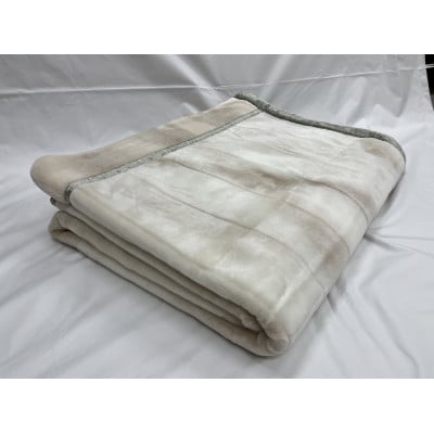 洗える　ボリューム満点　マイヤー衿付合せ毛布　シングルサイズ　約140×200cm MS-152BE