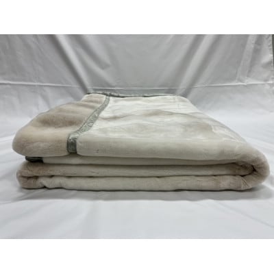 洗える　ボリューム満点　マイヤー衿付合せ毛布　シングルサイズ　約140×200cm MS-152BE