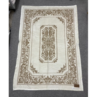 シルク100%　ジャカード織シルク毛布(毛羽部分)約140×200cm(シングルサイズ)FNM020