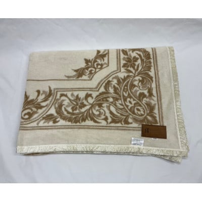 シルク100%　ジャカード織シルク毛布(毛羽部分)約140×200cm(シングルサイズ)FNM020