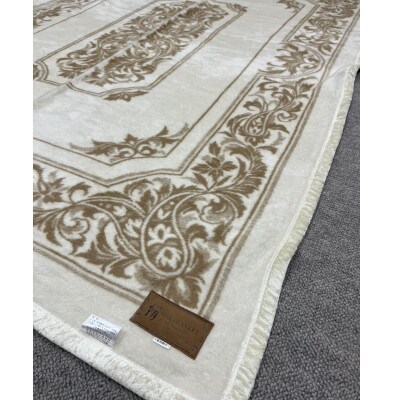 シルク100%　ジャカード織シルク毛布(毛羽部分)約140×200cm(シングルサイズ)FNM020