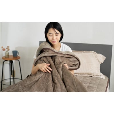日本製あったか毛布ふとん　シングルサイズ(約140×190cm)　ヘリンボン柄　FNM-022