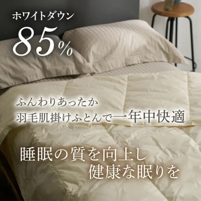 ダウン85%入り　サイズが選べる　ご家庭で洗える羽毛肌掛けふとん【クインサイズ】　TCQ-8507