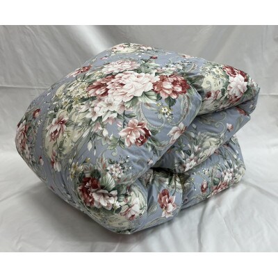 立体キルト羽毛ふとん　ブルー