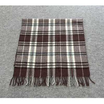 ウール100%　可愛いチェック柄のウールひざ掛け　大判サイズ(70×130cm)　AW-500