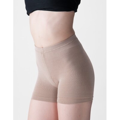 天然の美容繊維　シルク混のびのび1分丈パンツ　フリーサイズ　ベージュ　H-S2000