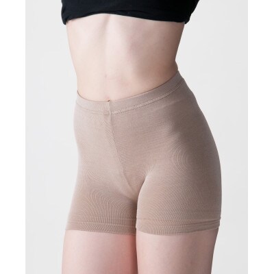 天然の美容繊維　シルク混のびのび1分丈パンツ　フリーサイズ　ベージュ　H-S2000