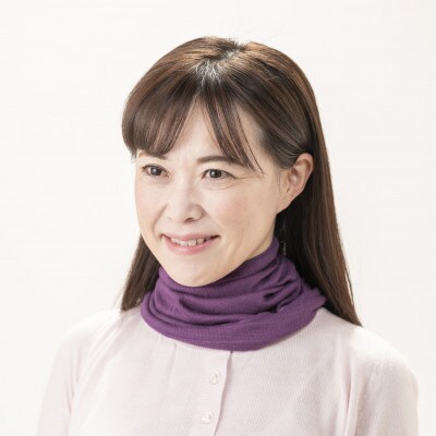 天然の美容繊維　UV対策シルクガーゼマスクネックウォーマー　パープル　H-NW1901