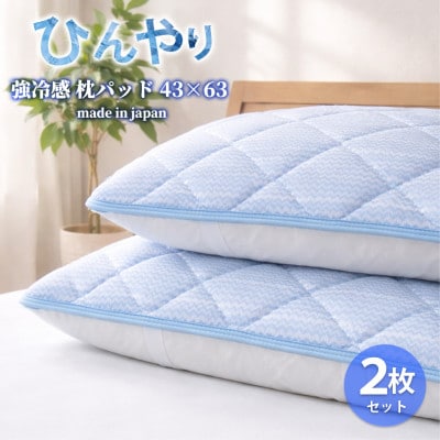 【Mサイズ2枚組】ひんやり!サラサラ!冷感枕パッド(43×63cm) CO-MM-2P